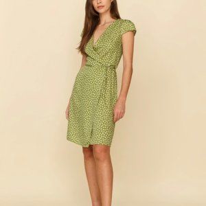 Reformation Zena Green Jessie Wrap Dress